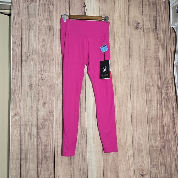 Spyder Active Pink Chafe Resistant Zip Pocket Leggings Size Small NWT - Picture 10 of 14